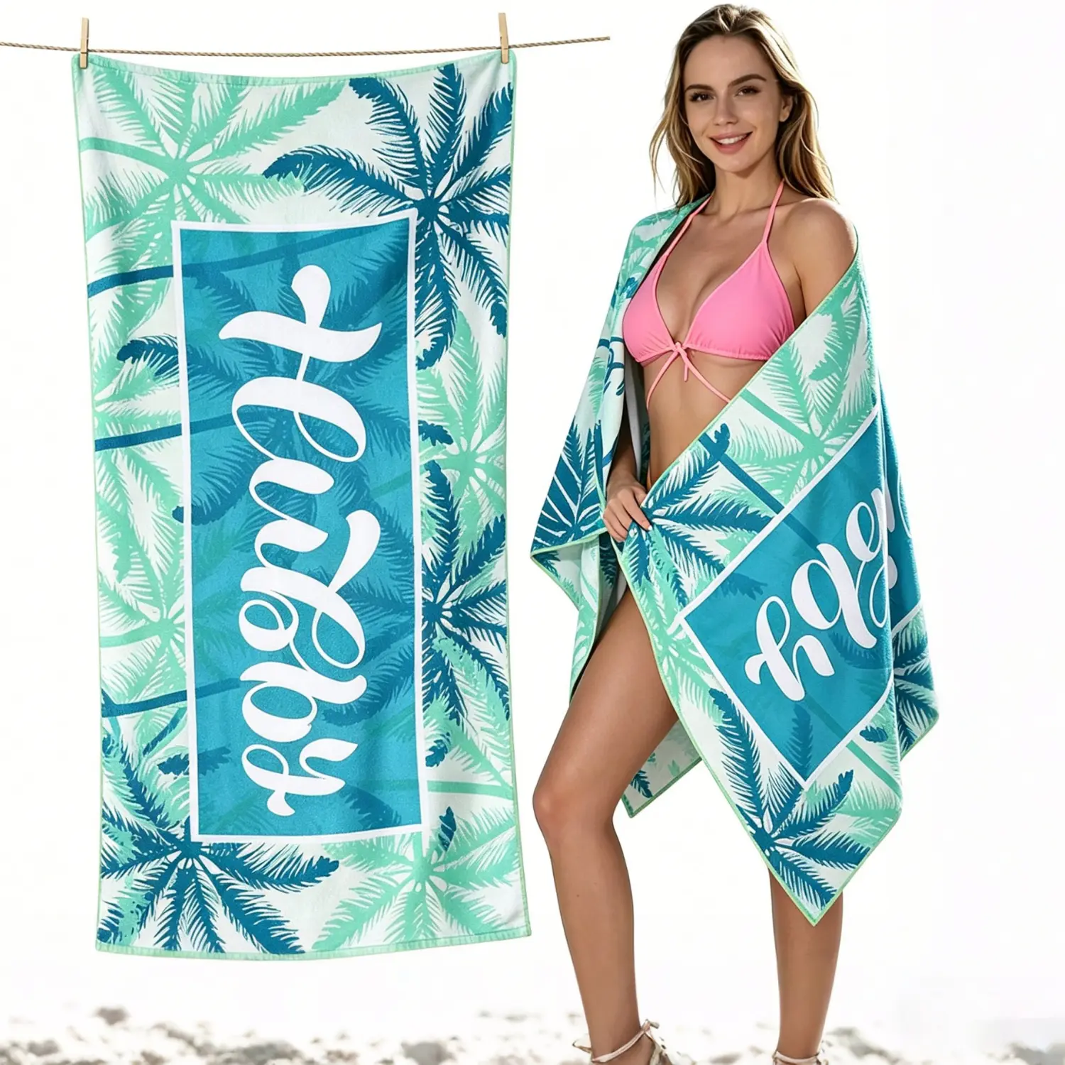 70 x 150 cm / 27.56 x 59 in Microfiber Quick Dry Beach Towel, Sand Free Super Absorbent Lightweight Towels for Travel, Swimming, Pool, Camping, Sports, Yoga, Oversized Soft Fast Drying Towel for Adults, Men, Women, Kids
