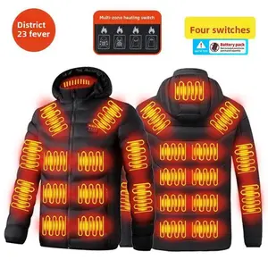 Heated Smart Down Jacket with Multi-Speed Temperature Control, Available with or Without Battery Pack, Unisex, Winter Cold-Proof Warm Constant-Temperature Coat Model 111