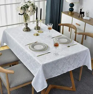 LANJIE autumn brocade jacquard tablecloth ivory rectangular soft polyester splash-proof wrinkle-proof waterproof tablecloth party kitchen