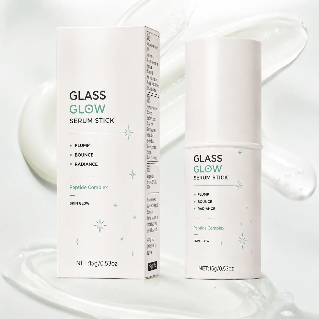 Glass Glow Serum Stick 15g Hydrating FaceBalm Stick, Moisturizing Makeup Primer, GlassSkin Glow, Plumping & Smoothing Skincare forAll Skin Types