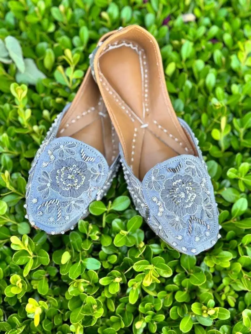 Midnight Blue Embroidered Loafer Footwear Women
