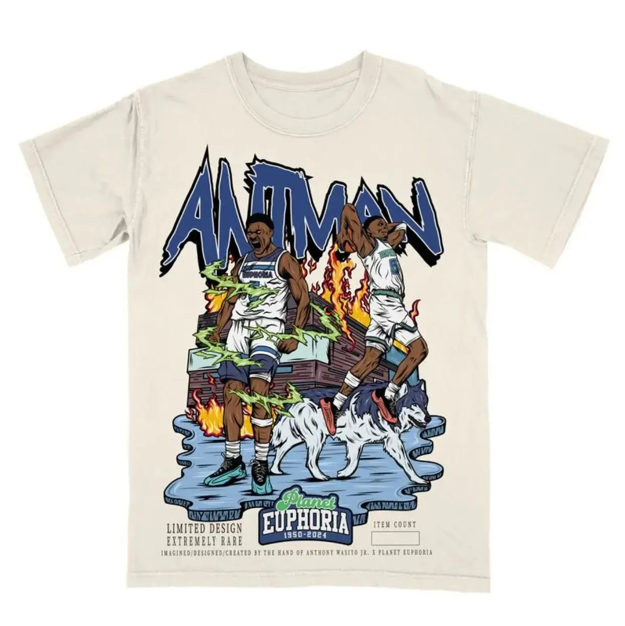 PE Anthony Edwards V2 Planet Euphoria Shirt, Vintage 90s Unisex Tee Various Sizes and Colors Cotton Menswear