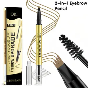 4-Color Waterproof Micro-Fork Eyebrow Pencil Long-Lasting Brow Pen for Natural Hair-Like Strokes Smudge-Proof Makeup Tool for Daily Use & Soft Glam