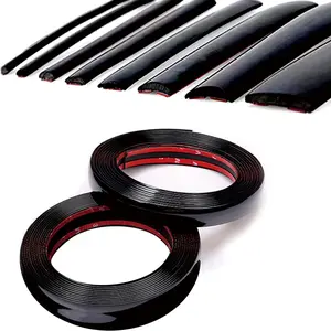 16Ft Glossy Black Automotive Car Exterior and Interior Molding Trim Universal Bumper Window Door Body Side Decorative Scratch-Proof Strip (1 inch 25mm)