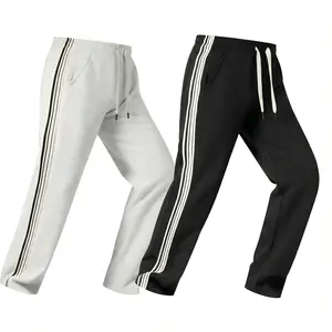 Men's Side Stripe Track Pants Elastic Waist Joggers Casual Street wear Running Sweatpants with Pockets