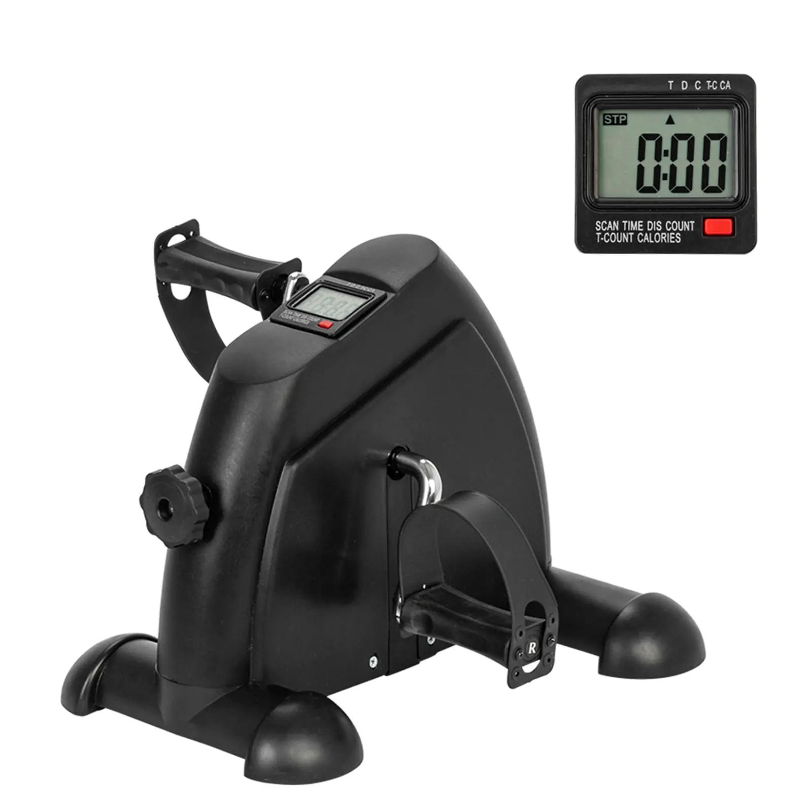 Under Desk Mini Exercise Bike with LCD Display - Portable Hand-Ft Pedal Trainer for Home Office, Compact Leg-Arm Rehabilitation Exerciser, Black design proof leak