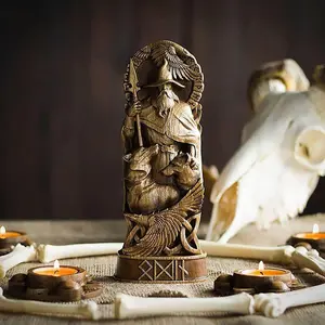 1pc Nordic Gods Statue Ornaments, Resin Handicrafts, Mythological Legend Statue Ornaments, Home Study Decorations, Suitable for Living Rooms, Bedrooms, Offices, Etc., Festival Gifts, Housewarming Gifts Odin