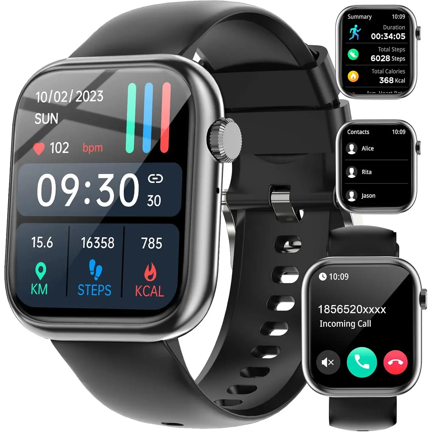Fruit Intelligence Smart Watch Answer/Make a Call Bluetooth Smart Watch for IOS Android Men'S and Women'S Watch Black Fruit intelligence