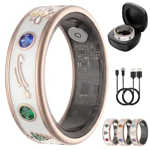 2026 New Wearable Smart Ring with Charging Case - Unisex Stylish Enamel Fitness Tracker, Sleep Tracking, Multiple Activity Modes, Gesture-Activated Photo Capture, No Subscription Fees