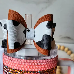 Cow Print Straw Topper