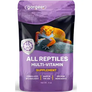 4oz All Reptile & Amphibian Multi-Vitamin Powder Premium Supplement Supports Growth Recovery Development Boosted with Minerals Carotenoids Amino Acids Made in USA