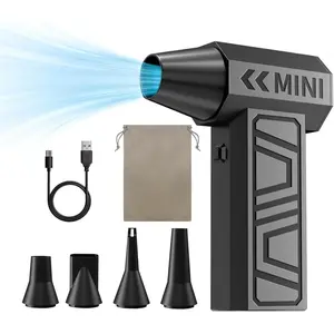 Mini Handheld Blower Hand held Mini Turbo Fan Rechargeable Air Duster Electric  Duster Snow Blower Cordless 105000 RPM 4-Gear Adjustable for //Keyboard//Outdoor