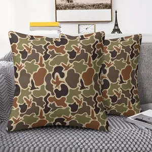 1 Pack Duck Camouflage Print Throw Pillow, Retro Hunting Theme Decorative Pillow, Home Decoration Square Cushion, Perfect For Sofa, Bedroom, Living Room, Office, Perfect Choice For Military Lovers