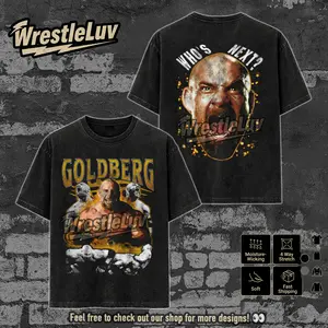 Goldberg WWE Vintage Washed T-Shirt, Retro Wrestling Graphic Tee, Unisex Cotton Streetwear, Fan Shirt Classic, Wrestling Apparel