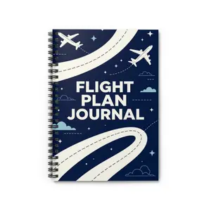 Flight Plan Journal - Dream & Plan Your Travels - Spiral Notebook, Ruled Line, Travelers Notebook, Aviation Enthusiasts Gift, Adventure