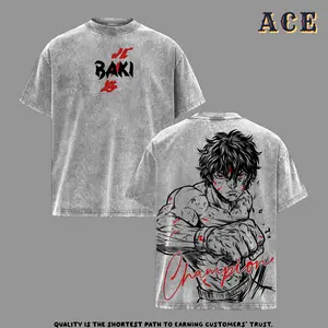 Baki Hanma Gym Pump Cover Tee – Grappler Baki Anime Shirt, Aesthetic Vintage Washed Oversized Streetwear, Heavyweight Cotton Workout T Shirt, Bodybuilding Motivation Graphic Manga Design, Muscle Training Apparel for Men, Fitness Anime Merch