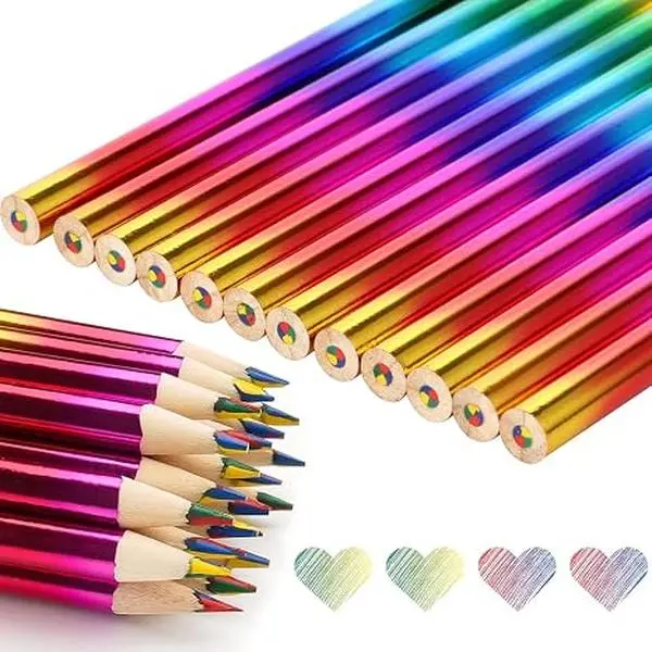 40pcs Colored Pencils for Coloring Books Rainbow Color Pencil Set 4-Color in 1 Drawing Sketching Pencils Art Supplies for Blending Shading Sketchbook