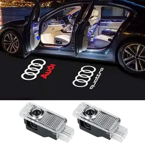 2pcs Car Door Welcome Lights for Audi A1 A3 8P 8V A4 A5 A6 A7 A8 Q3 Q5 Q7 Q8 Sline TT Logo Projector Ghost Shadow Lamp Led Car Ambient Light