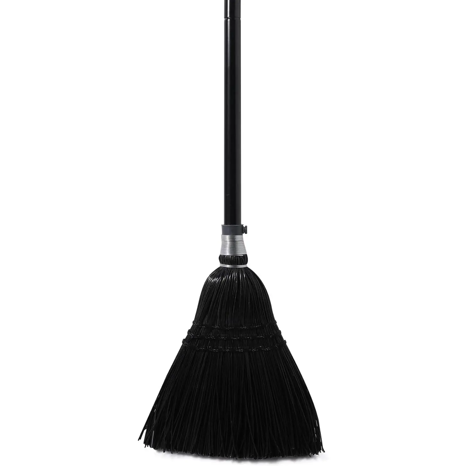 Heavy-Duty Commercial Broom - 55.5 inch Iron Pole Broomstick, 3-Sew Protective Jacket Broom for Indoor/Outdoor Use (Courtyard, Garage) - Cleans Leaves, Stone Dust, Rubbish