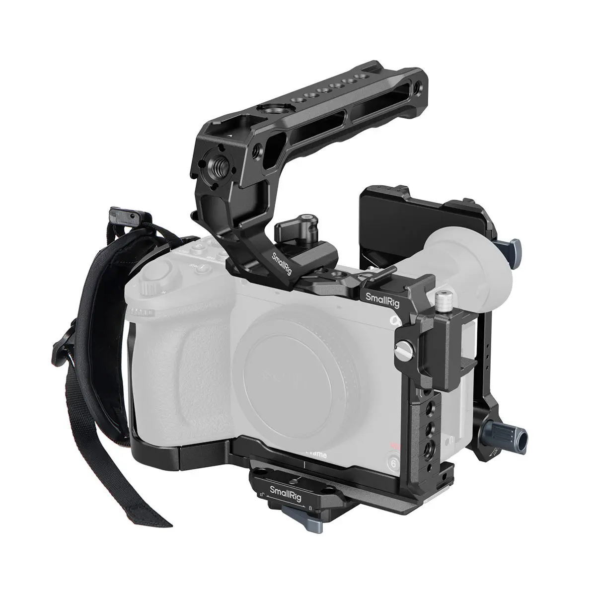 SmallRig Advanced Camera Cage Kit with Magnetic Grip, Cable Management, Handheld Stabilizer and Battery Plate for Sony FX2, Black