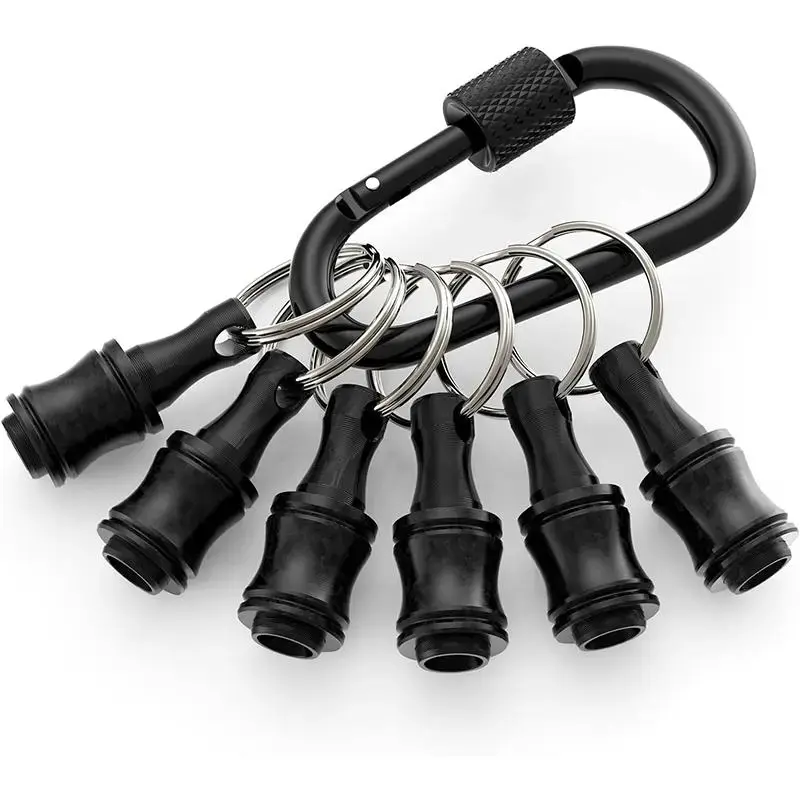 6Pcs Bit Holder Keychain Cool Gadgets for Men, 1/4 Bit Holder Gifts for Men, 1/4 Hex Shank Drill Bit Holder for Dad Adult, Screwdriver Bit Holder for Tools & Home Improvement, Multipurpose Screwdriver Kit, Keychain Set, Screwdriver Bits Set