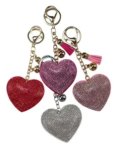 Keychain Charm: Rhinestone Heart