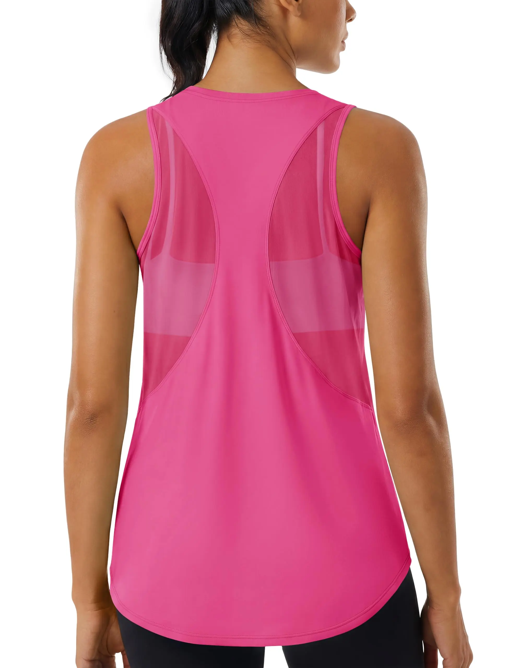 Cotrasen Workout Tank Tops for Women Sleeveless Racerback Mesh Summer Dry Fit Lightweight Shirts Athletic Running Tops