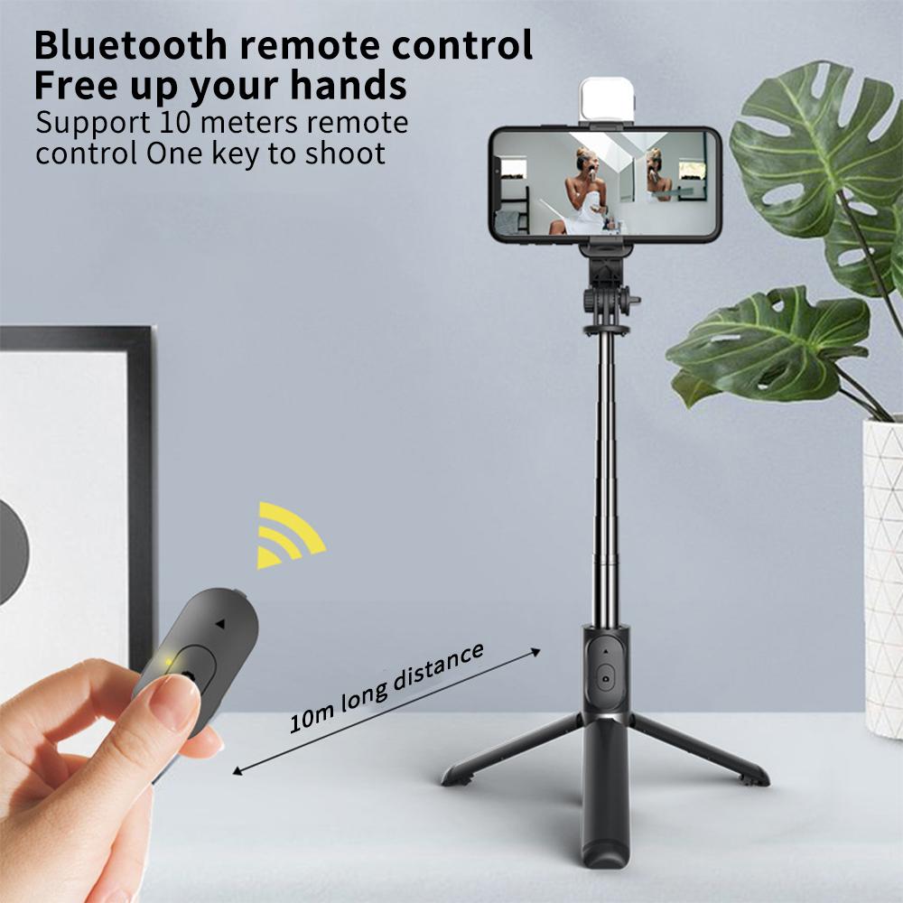 41-Inch Selfie Stick Tripod with Rechargeable Fill Light and Bluetooth Remote, Extendable Phone Tripod Stand, 3 Light Modes and 9 Brightness Levels for Vlogging, Live Streaming, iPhone & Android
