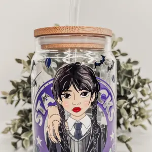 Wednesday Glass Cup Halloween Spooky