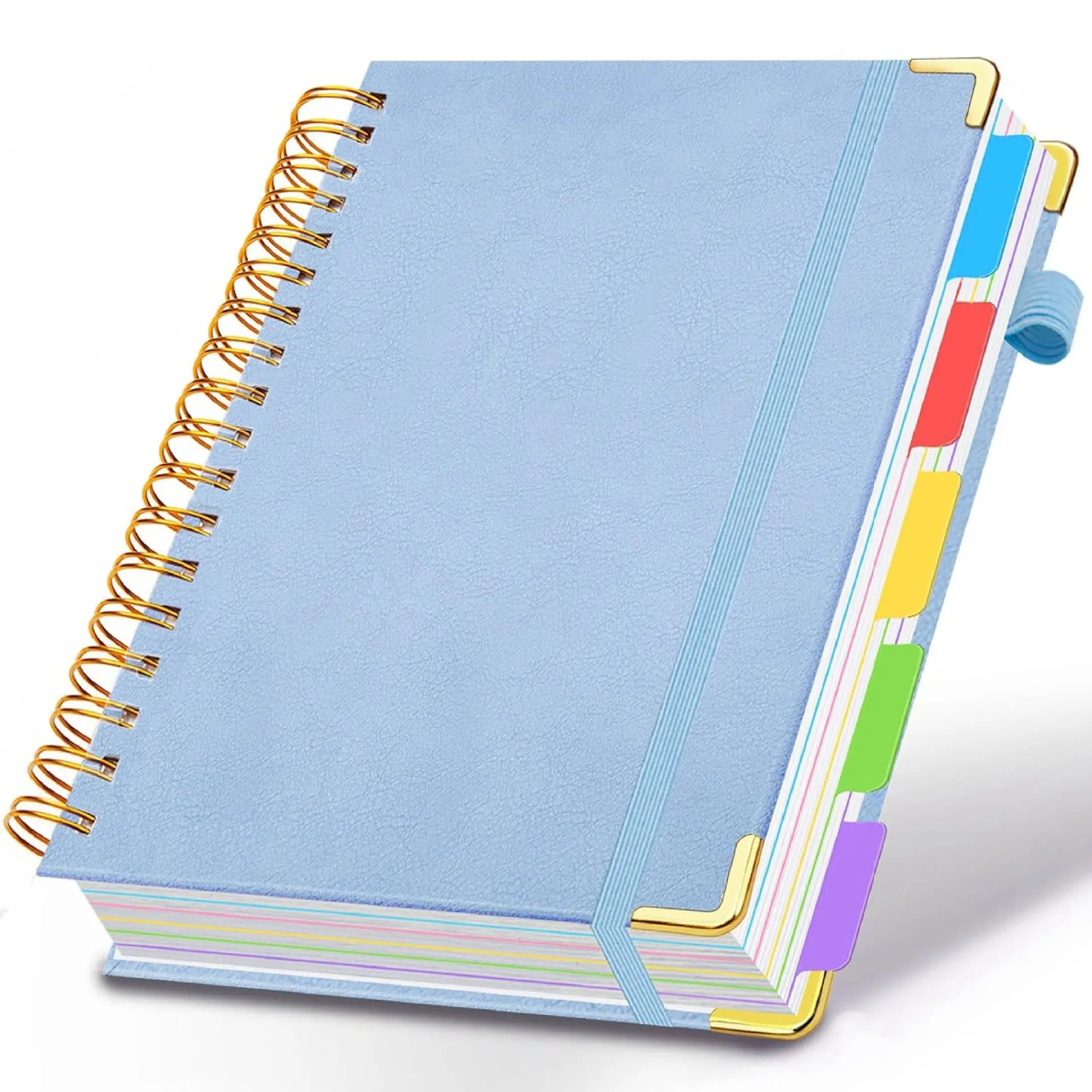 Coil Notepad Spiral Bound with Pen Holder, Lined Inner Pages, 150 Sheets/300 Pages, Ideal for School Office Home Use, Spiral Notebook