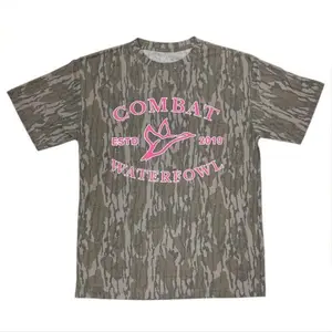 Mossy Oak Camo Pink Combat Logo SS 3D Shirt, Hunting 3D Tee, Gift For Him, Gift For Dad, T shirt 3D Camo, Style T Shirt 3D Camo, Camo Shirt 3D