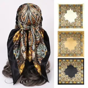 3 Packs 35" Satin Square Hair Scarf Bandanas Large Silk Head Scarves Lightweight Satin Hair Kerchief Sleeping Hair Wraps For Outdoor Sports Motorcycle Running Hiking summervibes