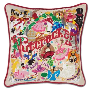 Nutcracker Hand-Embroidered Pillow