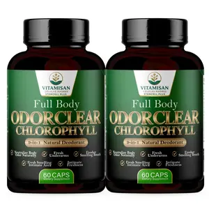Chlorophyll Capsules Natural Internal Deodorant Body Odor Cleanse 2 Pack 60 Caps