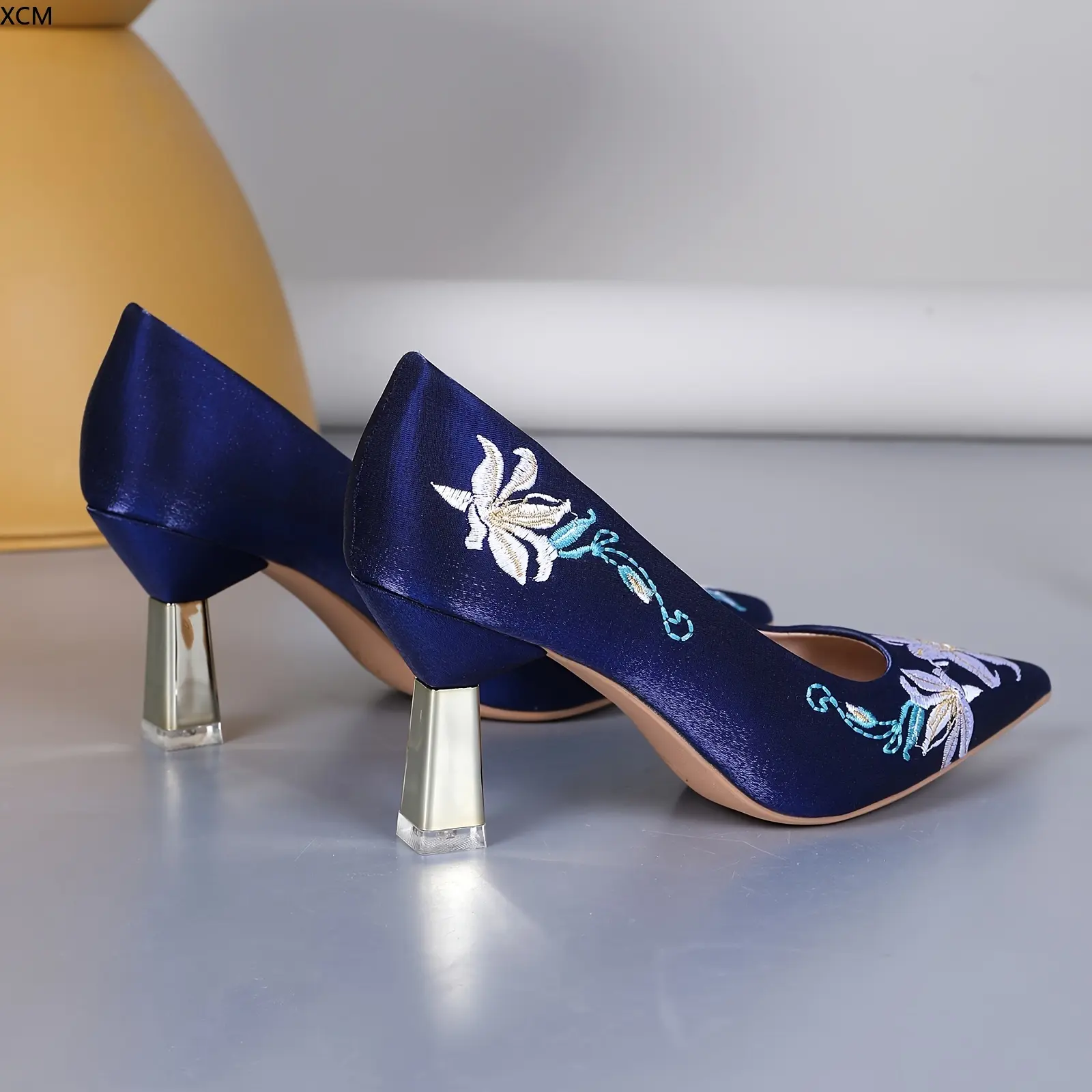 blue high heel dress shoes Navy Satin Block Heels, Bridesmaids Heels, Evening Shoes, Prom Shoes