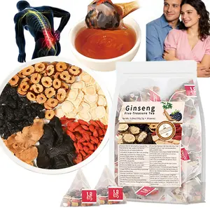 Kidney Tea Formula Ginseng Five Treasures Tea - Aromatic Tea with Red Dates & Goji Berries for Daily Wellness (Men & Women) Chinese Herbal Tea