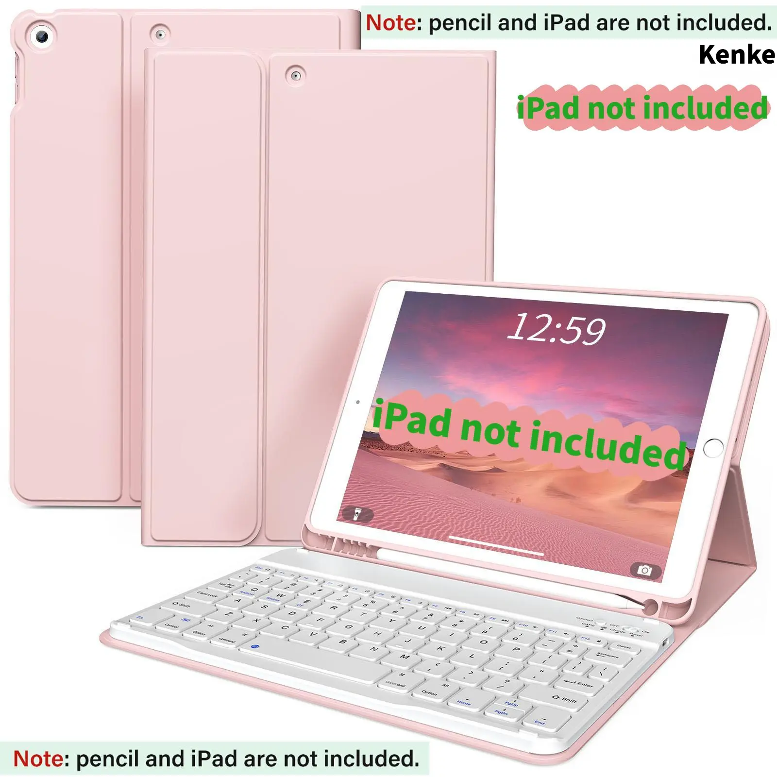 Kenke iPad Case Keyboard with Magnetic Bluetooth Keyboard, Multi-Angle Stand, Pencil Holder, Full Protection iPad 10th Gen Case, A16 iPad Case, Compatible with iPad 11th/10th Gen, iPad Air 11/13 Inch, Air 4/5/6/7, iPad 7/8/9