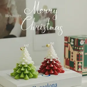Set of 4 Christmas Tree Scented Candles, Aromatherapy Gift Box Set, Creative Holiday Decor & Birthday Present Ideas
