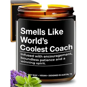 World's Coolest Coach Candle, Best Coach Gifts, Thoughtful Coaches Gifts, Thank You Coaches Presents for Men and Women, Ideal Best Coach Present, Appreciation Gift for Birthday, Christmas, Gift Ready