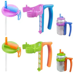 Soda Can Accessory Set - Reusable BPA-Free Can Lids with Silicone Straws + Can Holders with Handles, Leak-Proof & Easy-to-Hold Design, Standard Cans (Beer/Juice/Seltzer) for Home/Outdoor