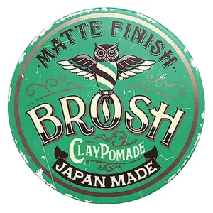 BROSH Matte Finish Clay Pomade with Medium Hold & Natural Finish, Lightweight Water-Based Hair Styling Paste for Men, 4 Oz