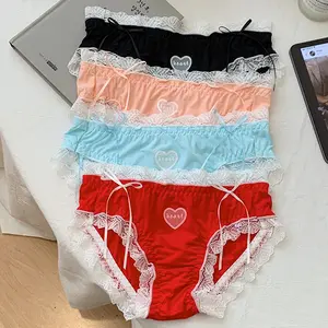 5Pcs Women's Silky Smooth Panties, Lightweight & Breathable Basic Lace Style with Cute Bow Design, High Stretch, Skin-Friendly & Soft, Elegant and Fashionable, Everyday Underwear, M-XXXL,hot com underwear,soft lace full coverage panties for women