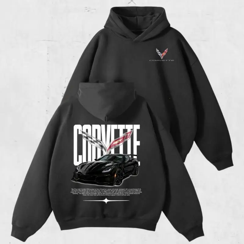 Chevrolet Corvette ZR1 C7 Hoodie – American Muscle Car Graphic Sweatshirt, Unisex 100% Cotton Streetwear Pullover for Men and Women, Y2K Supercar Inspired Fall Outfit Gift for Him, Made in USA.LKD