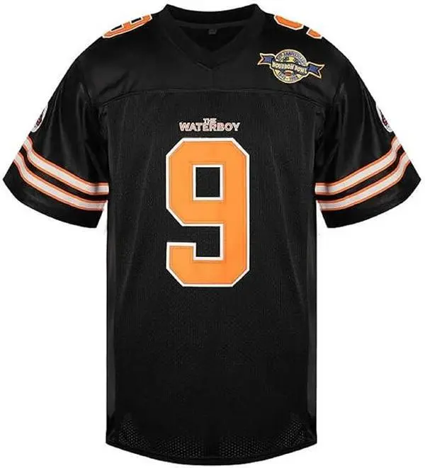 The Waterboy #9 Bobby Boucher Adam Sandler 50th Movie Mud Dogs Bourbon Bowl Football Jersey Uniform