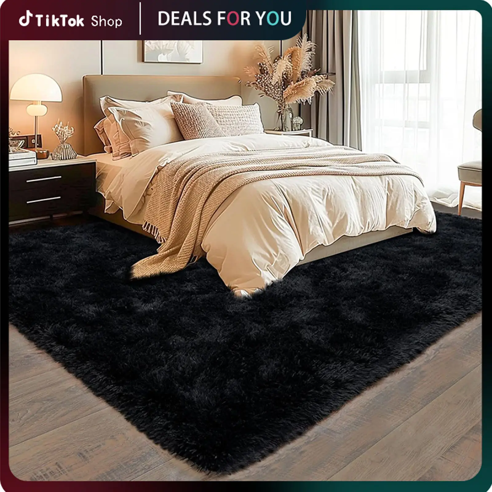 Rezutan Super Soft Plush Shaggy Area Rug for Living Room Bedroom Nursery Kitchen and Bathroom Cozy Carpet for Home Decor Free 4 Anti-Slip Stickers Bac