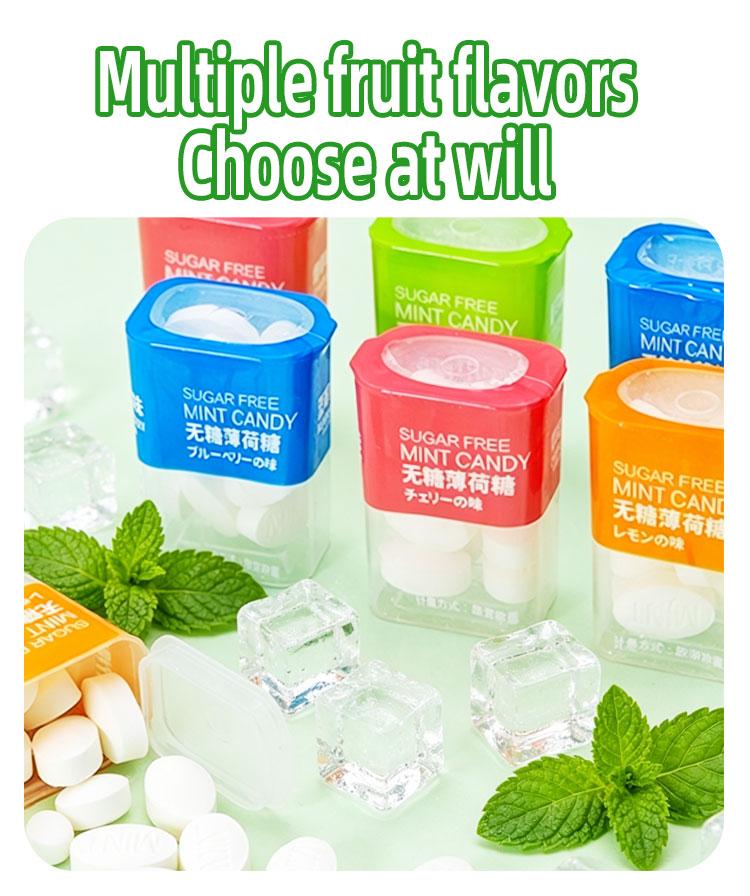 Sugar Free Mint Candy, 5 Fruit Flavors Mini Bottle Breath Mints, Individually Packed Refreshing Mint Candy for Fresh Breath, Office, Car, Travel, Purse, On-the-Go & Daily Use Candies Pack Candy Salad