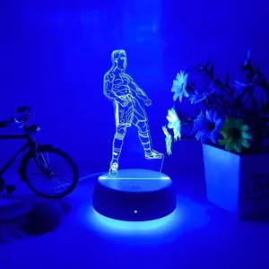 1pc Football Night Light, 7 Color Gradient USB Powered Touch Switch, 3D Small Night Lamp, Ideal Gift for Family and Friends, Mood Decorative Lights