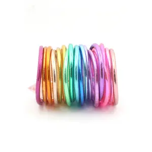 Full Spectrum Set Thai Buddhist Temple Bracelets, Mantra Bangle, Waterproof Gold Leaf Jewelry