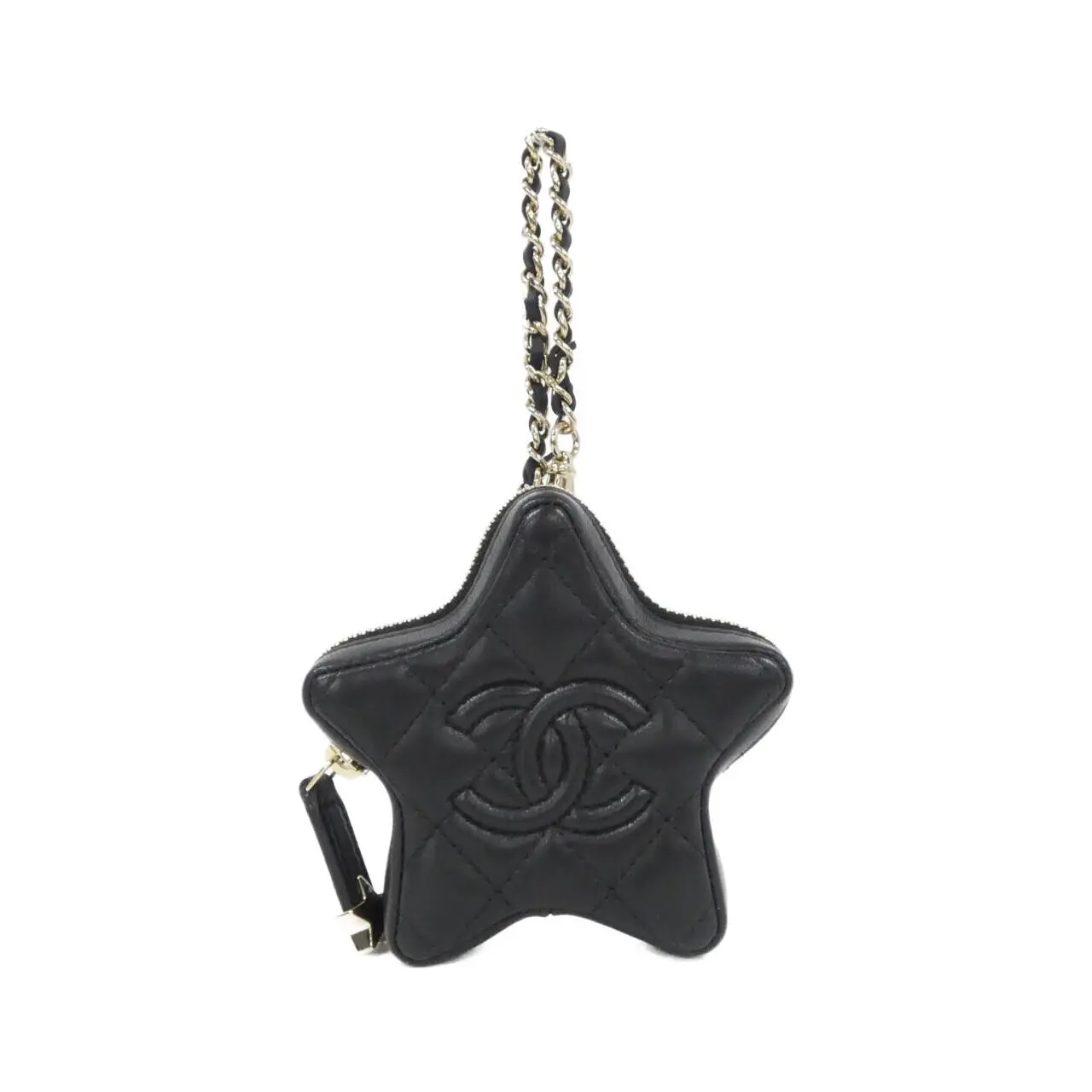 Pre-owned CHANEL Lambskin Small Leather Goods Bag Charm Keyring