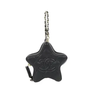 Pre-owned CHANEL Lambskin Small Leather Goods Bag Charm Keyring